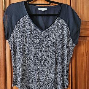 Liz Claiborne Navy and White Blouse